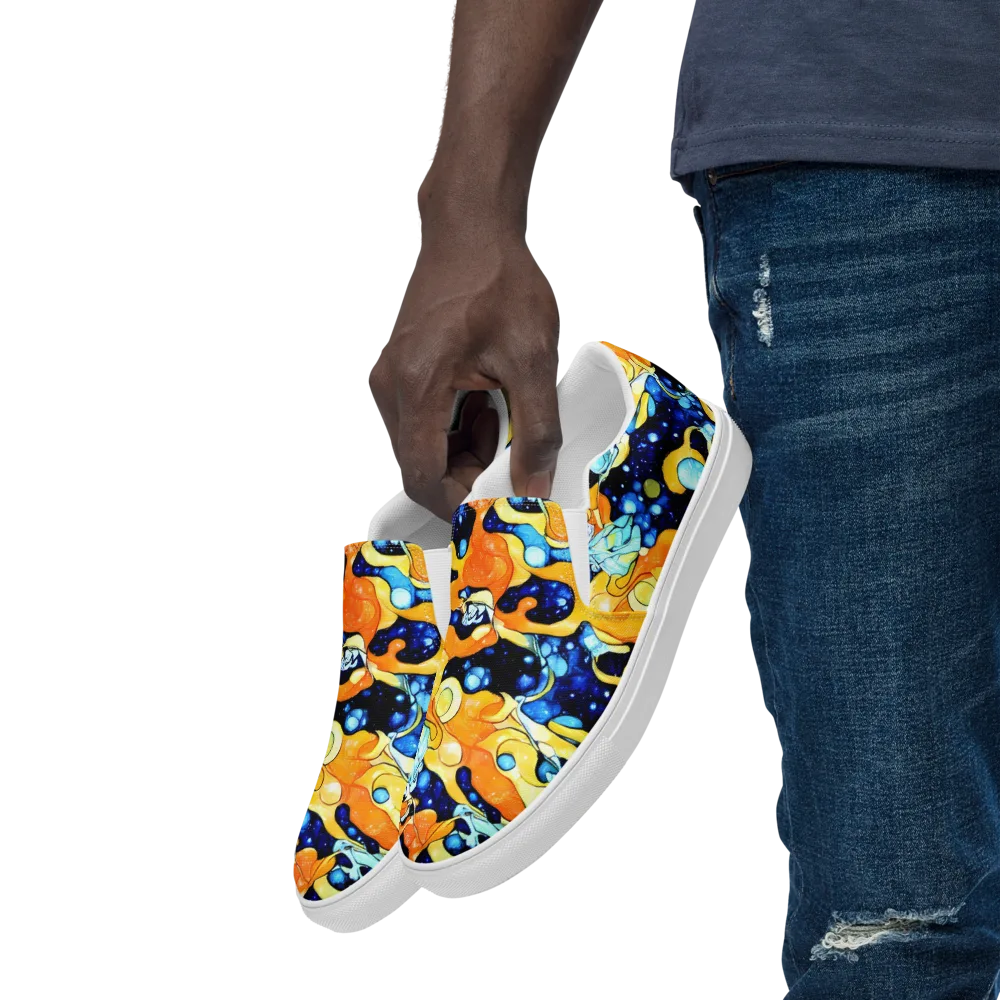 Starlight Melt on Men's Slip-On Canvas Shoes — Left Front