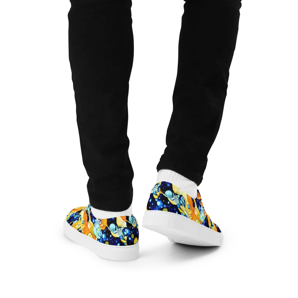 Starlight Melt on Men's Lace-Up Canvas Shoes — Back