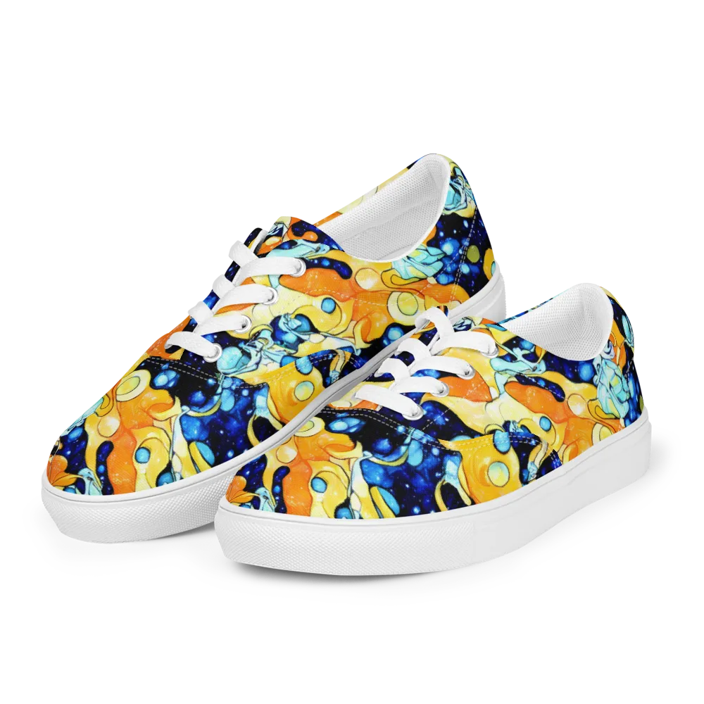 Starlight Melt on Men's Lace-Up Canvas Shoes — Left Front