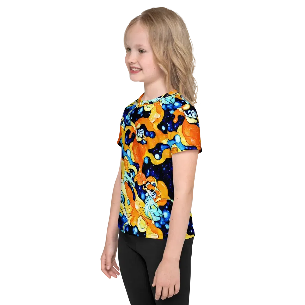Starlight Melt on Kids Crew Neck T-Shirt — Left