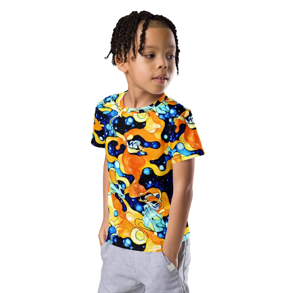 Starlight Melt on Kids Crew Neck T-Shirt — Left Front