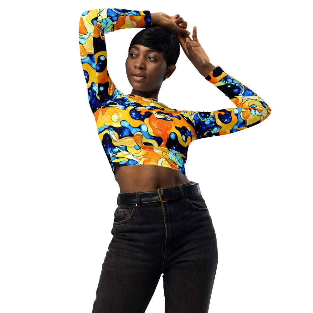 Starlight Melt on Long Sleeve Crop Top — Front