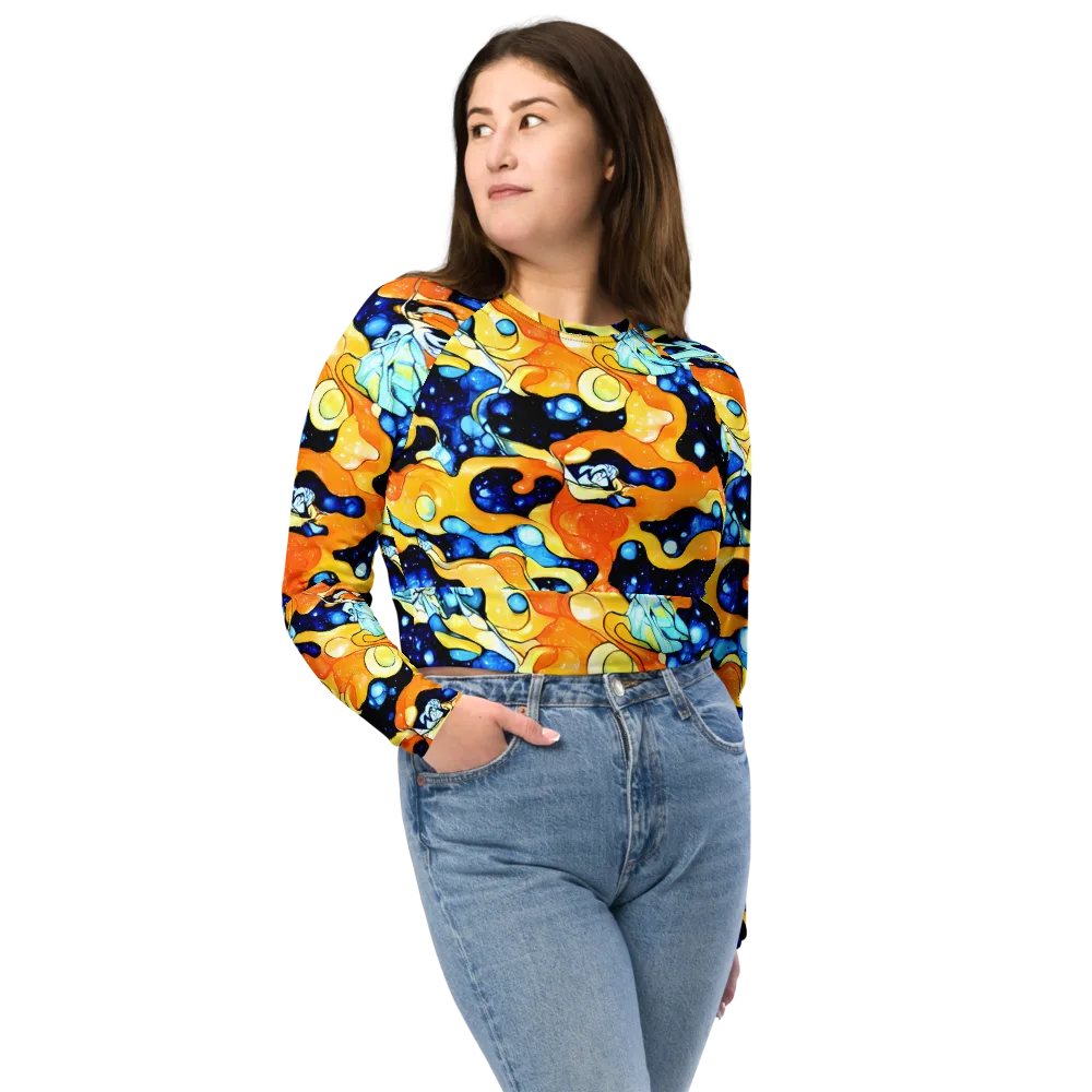 Starlight Melt on Long Sleeve Crop Top — Front