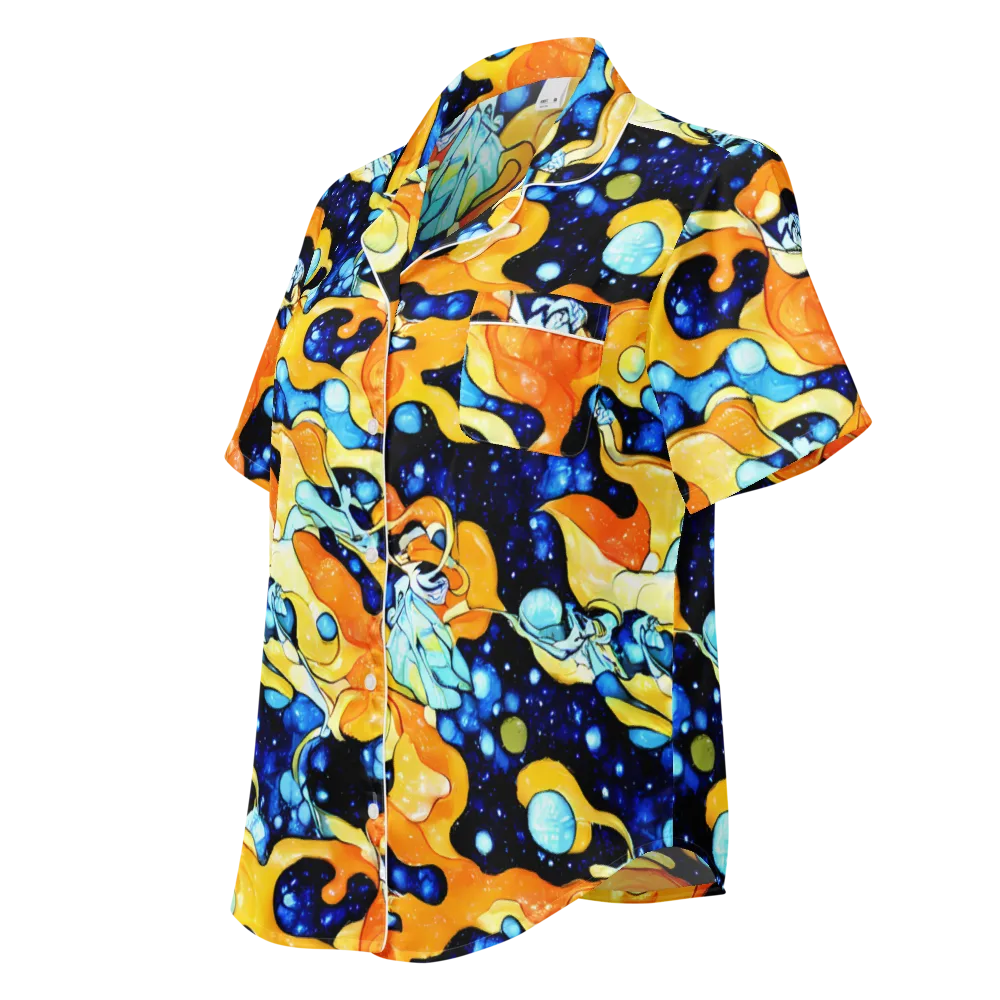 Starlight Melt on Women's Short Sleeve Pajama Top — Left Front
