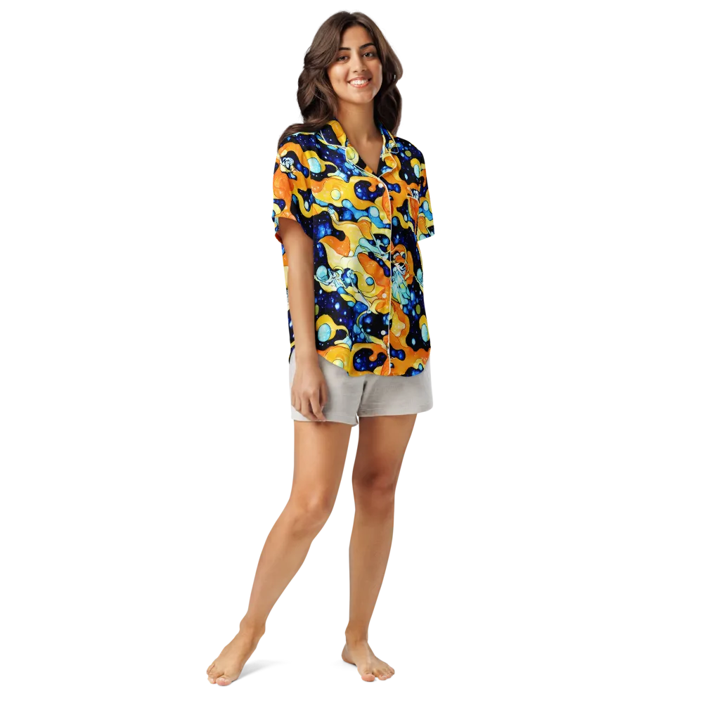 Starlight Melt on Women's Short Sleeve Pajama Top — Front