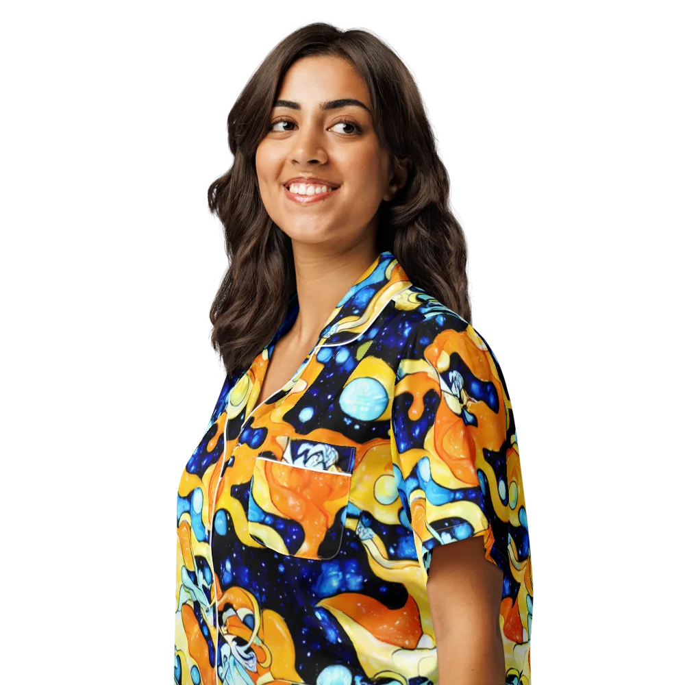 Starlight Melt on Women's Short Sleeve Pajama Top — Left Front