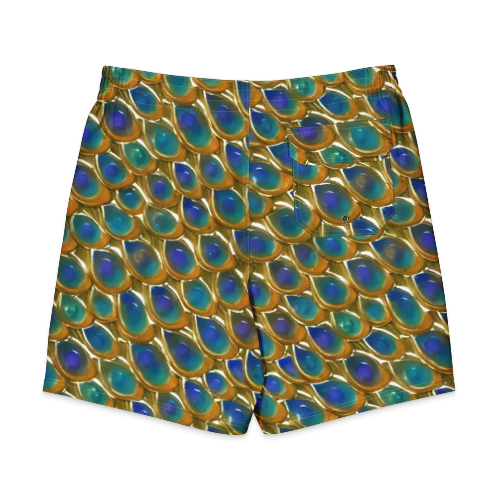 Peacock Voltage on Men's Board Shorts — Back
