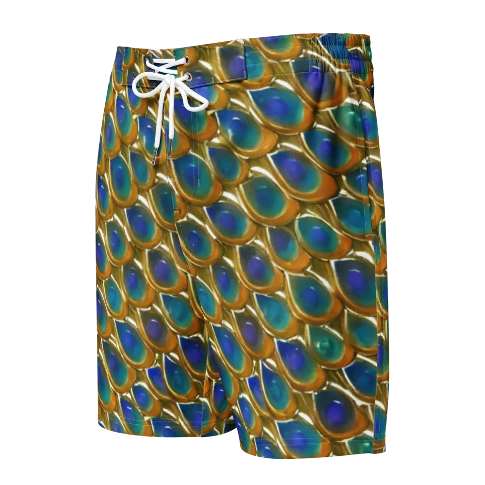 Peacock Voltage on Men's Board Shorts — Front