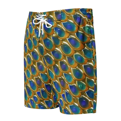 Peacock Voltage on a Men's Board Shorts