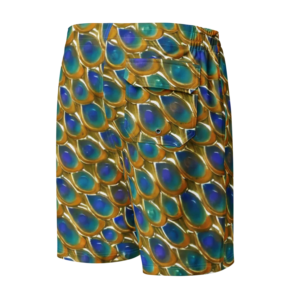 Peacock Voltage on Men's Board Shorts — Back