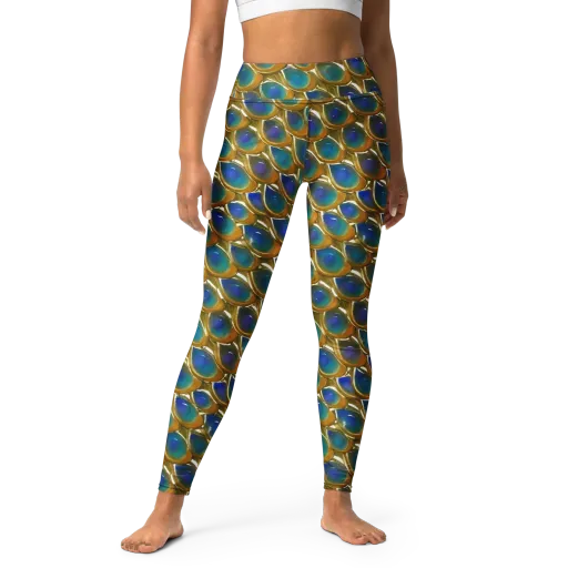 Peacock Voltage on a Yoga Leggings