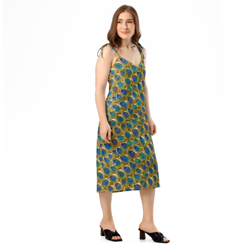 Peacock Voltage on a Slip Dress