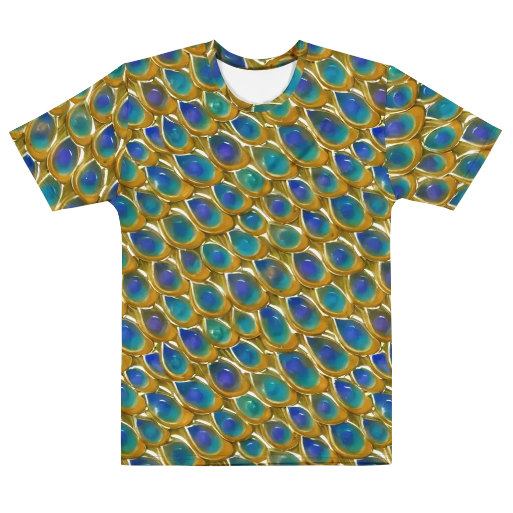 Peacock Voltage on Men's Cotton Crew Neck T-Shirt — Front