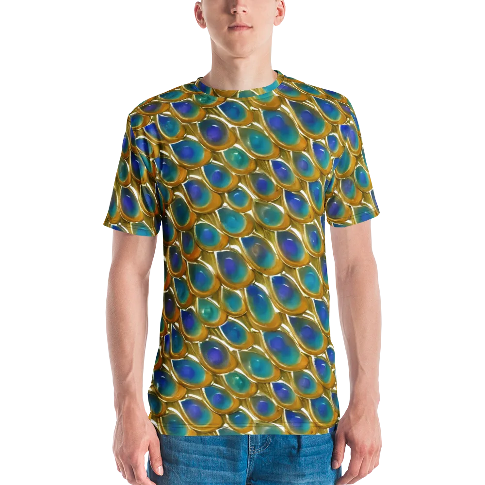 Peacock Voltage on Men's Crew Neck T-Shirt — Front