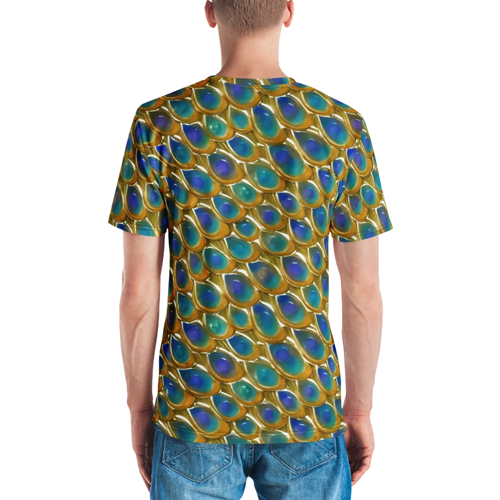 Peacock Voltage on Men's Crew Neck T-Shirt — Back