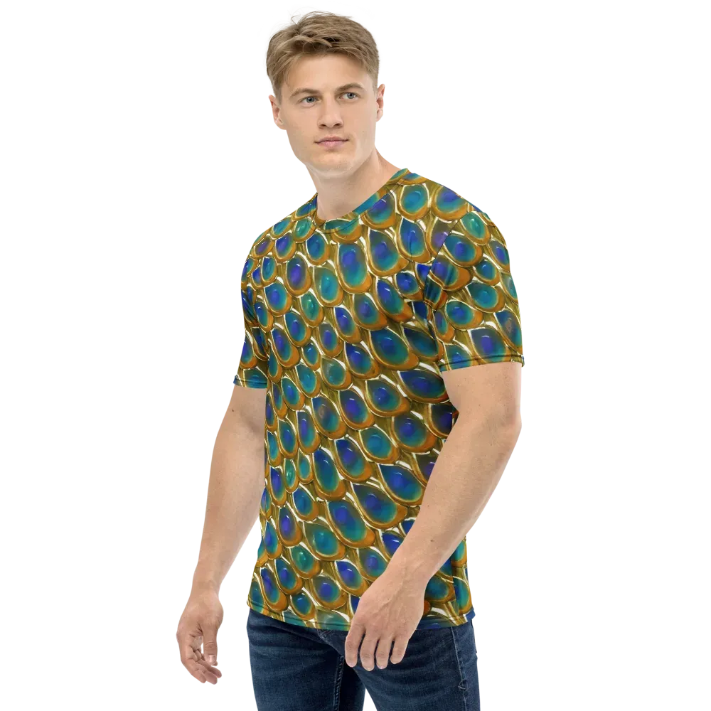 Peacock Voltage on Men's Crew Neck T-Shirt — Left