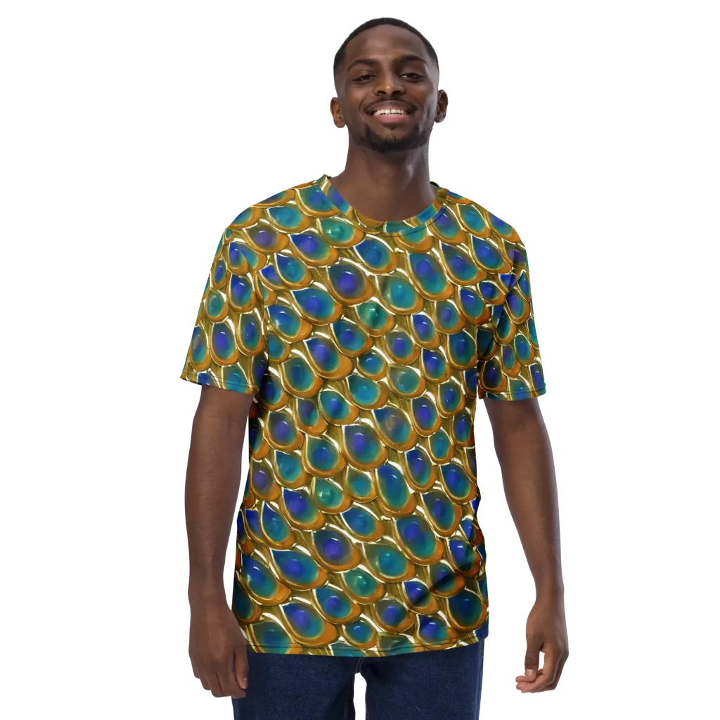 Peacock Voltage on Men's Crew Neck T-Shirt — Front