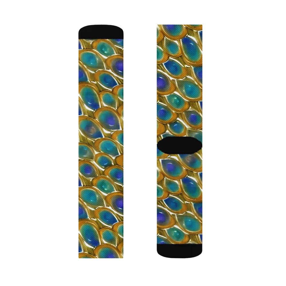 Peacock Voltage on Socks — Left Sock