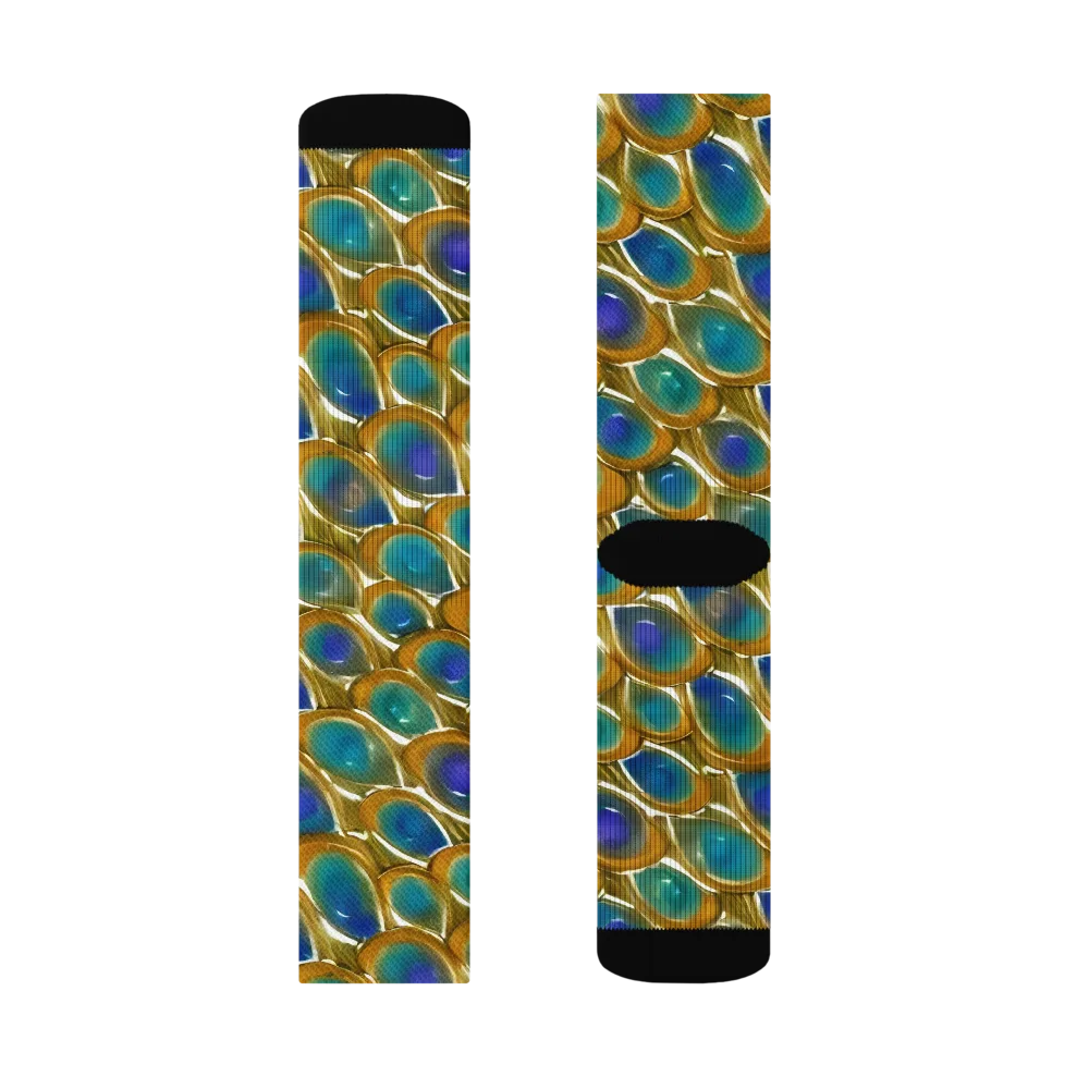 Peacock Voltage on Socks — Right Sock