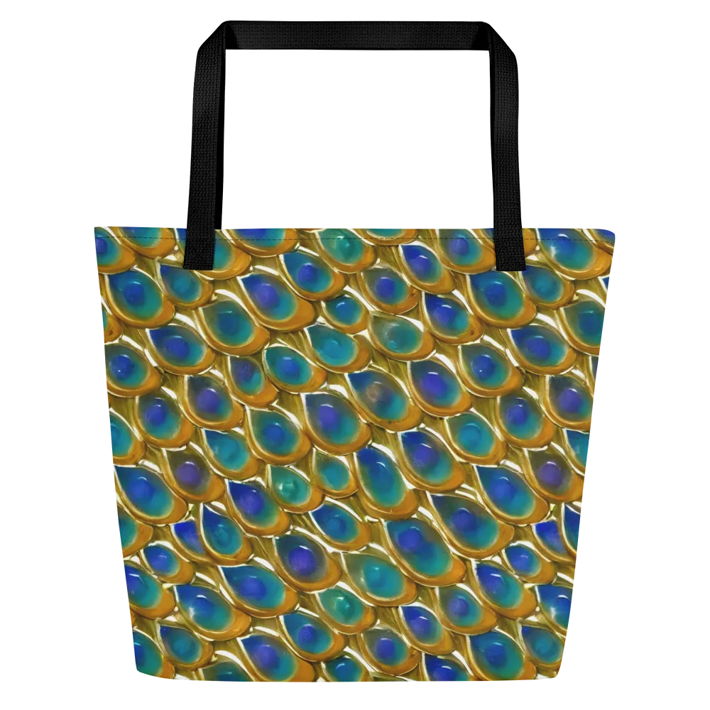 Peacock Voltage on Large Tote Bag W/ Pocket — Front
