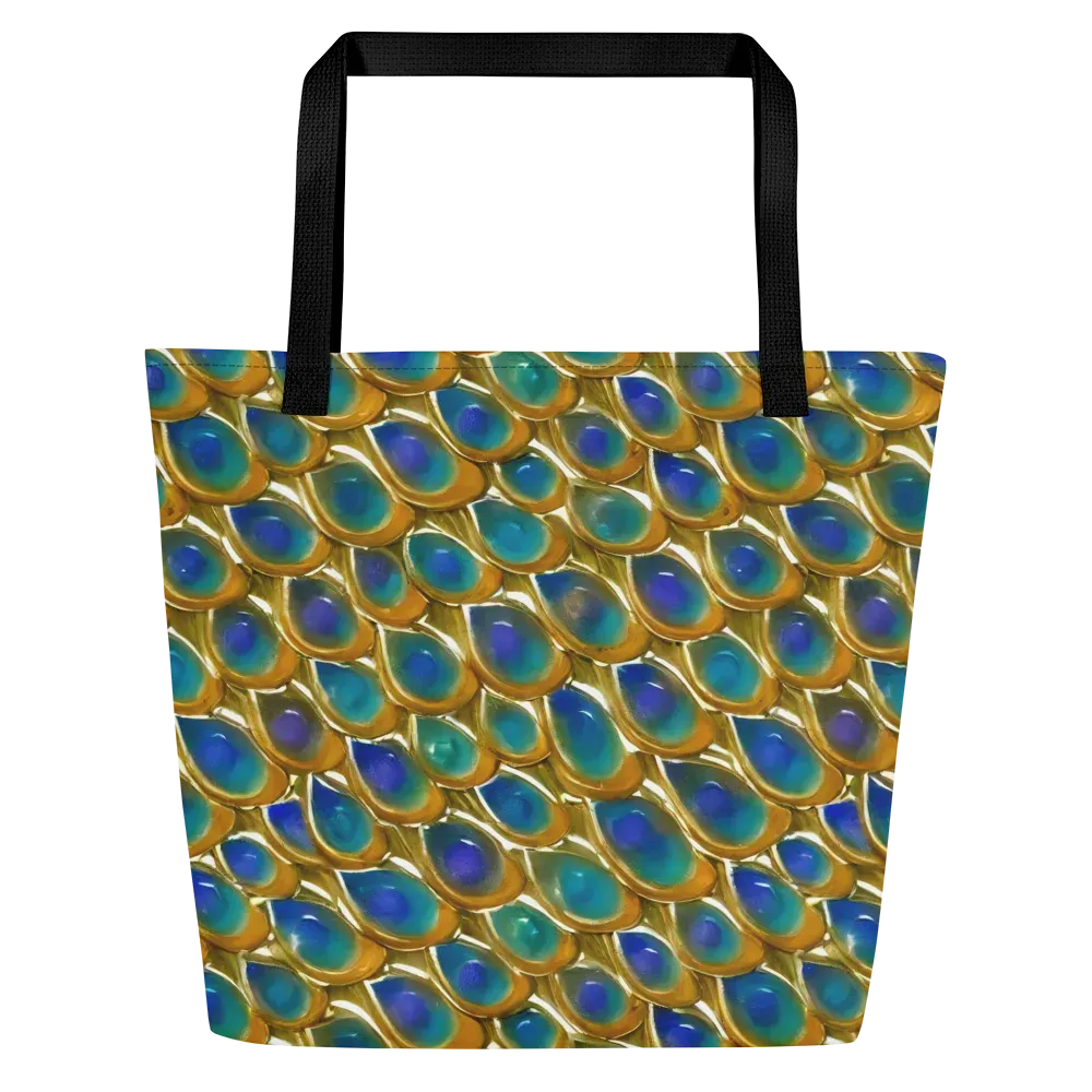 Peacock Voltage on Large Tote Bag W/ Pocket — Front