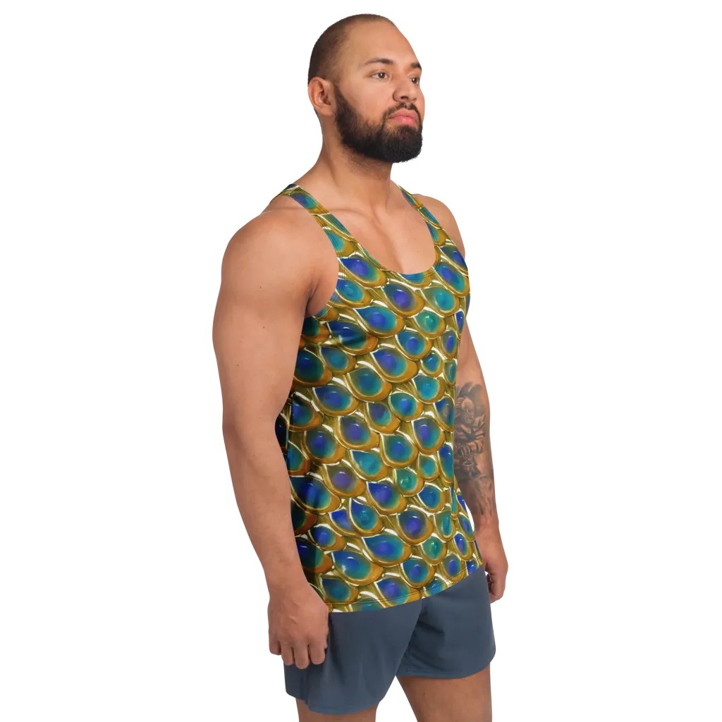 Peacock Voltage on Men's Tank Top — Right Front
