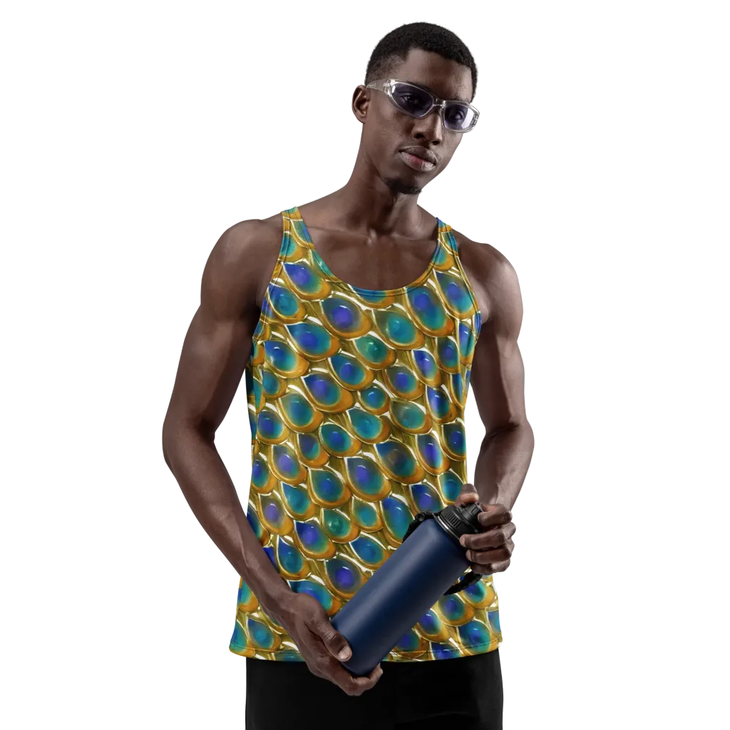Peacock Voltage on Men's Tank Top — Front
