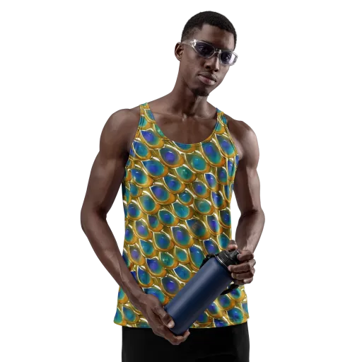 Peacock Voltage on a Men's Tank Top