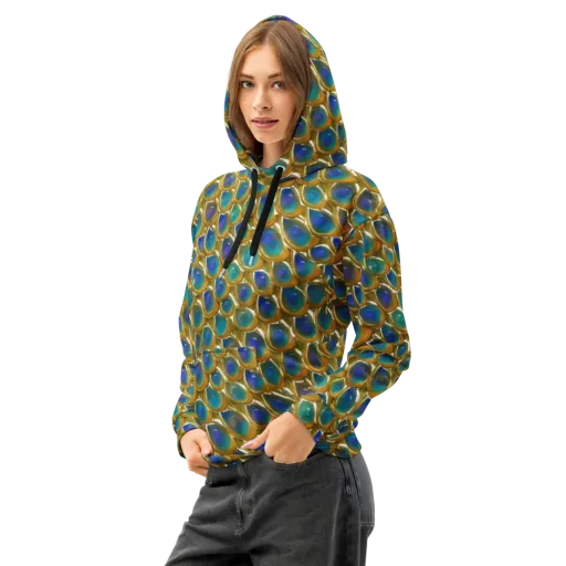 Peacock Voltage on a Cotton Hoodie