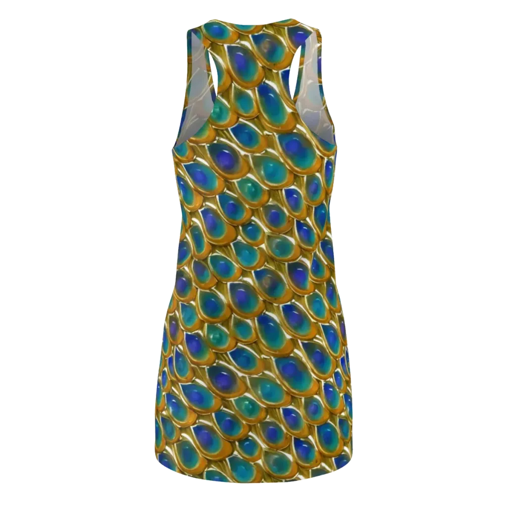 Peacock Voltage on Racerback Dress — Back