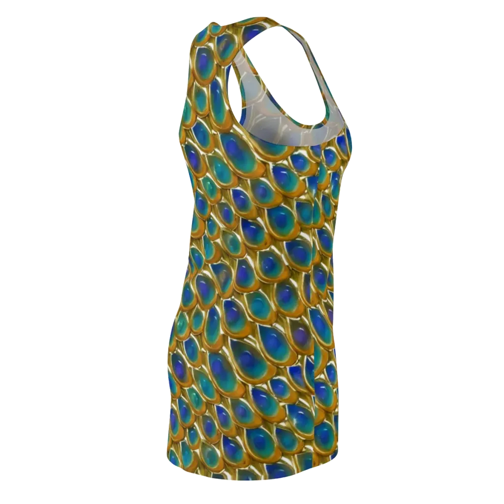 Peacock Voltage on Racerback Dress — Back Side