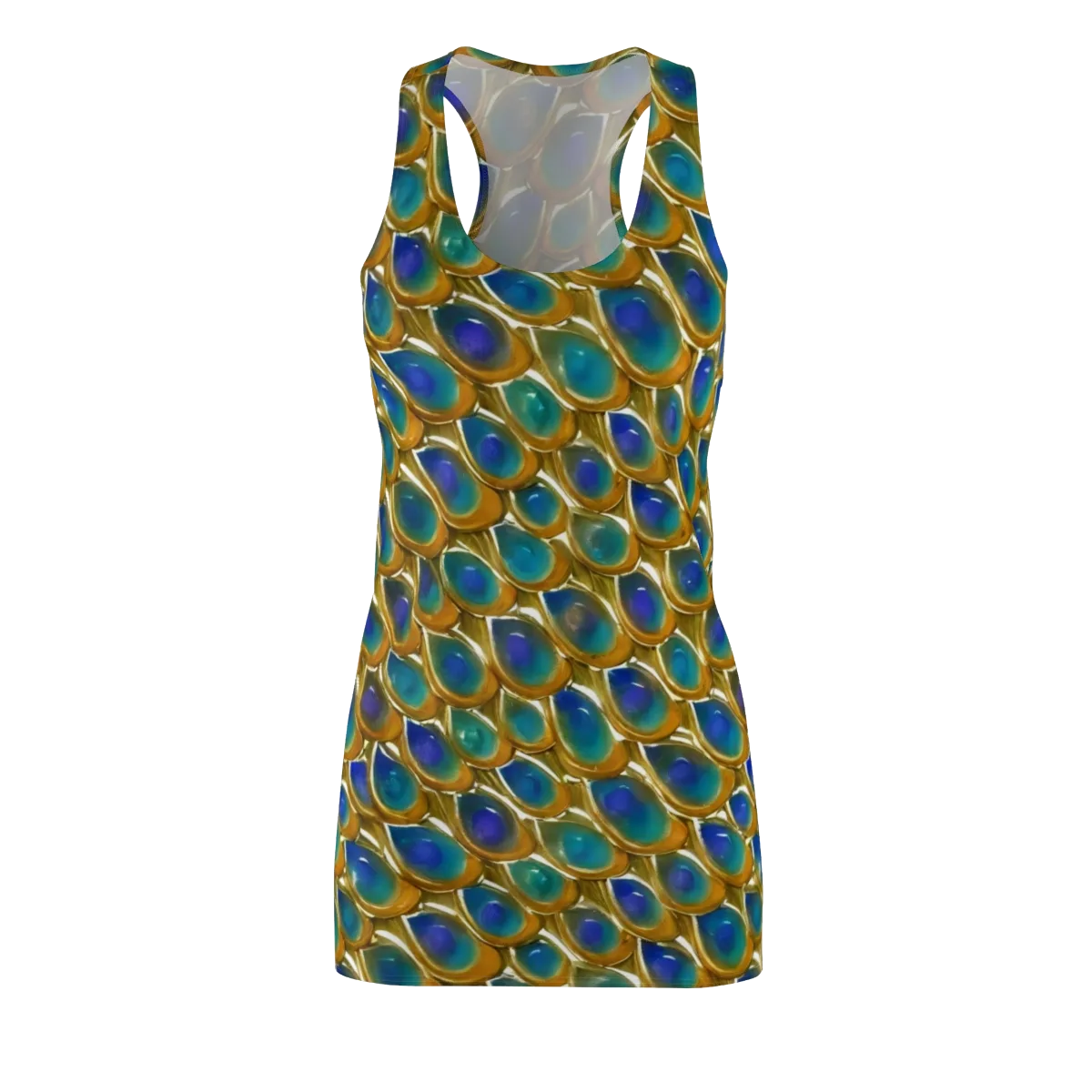 Peacock Voltage on Racerback Dress — Front