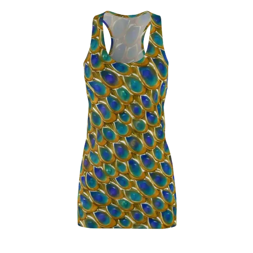 Peacock Voltage on a Racerback Dress