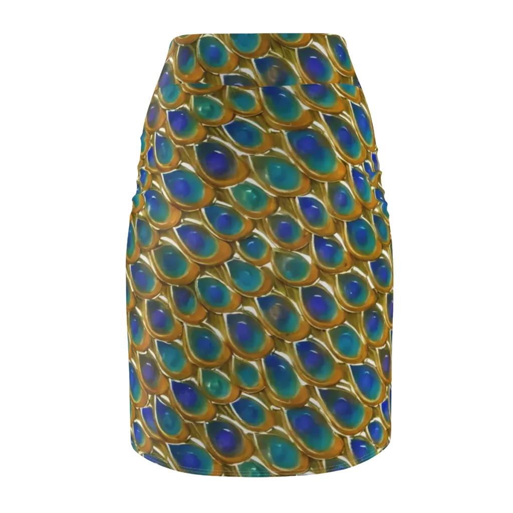 Peacock Voltage on Pencil Skirt — Back
