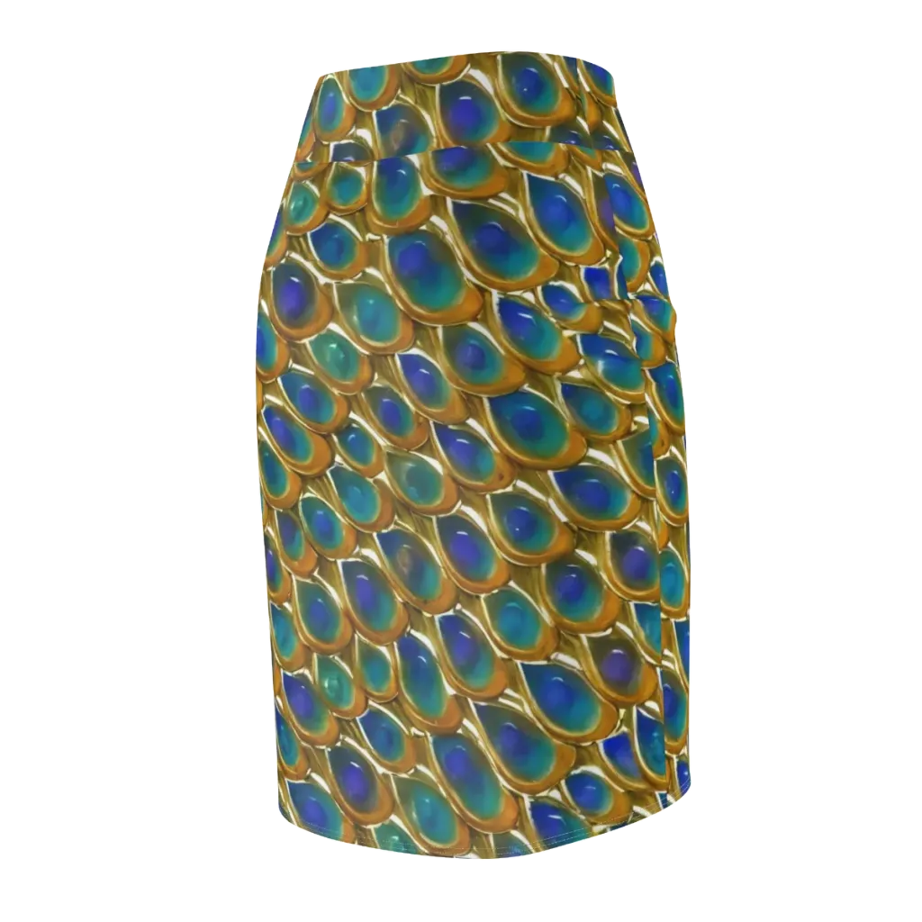 Peacock Voltage on Pencil Skirt — Back Side