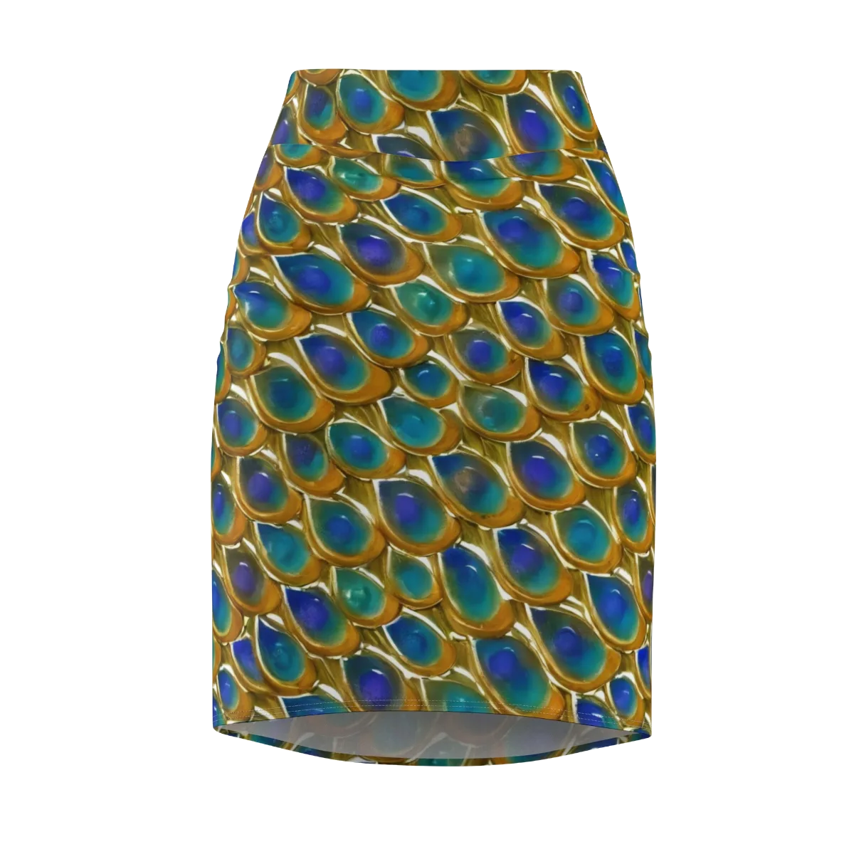 Peacock Voltage on Pencil Skirt — Front