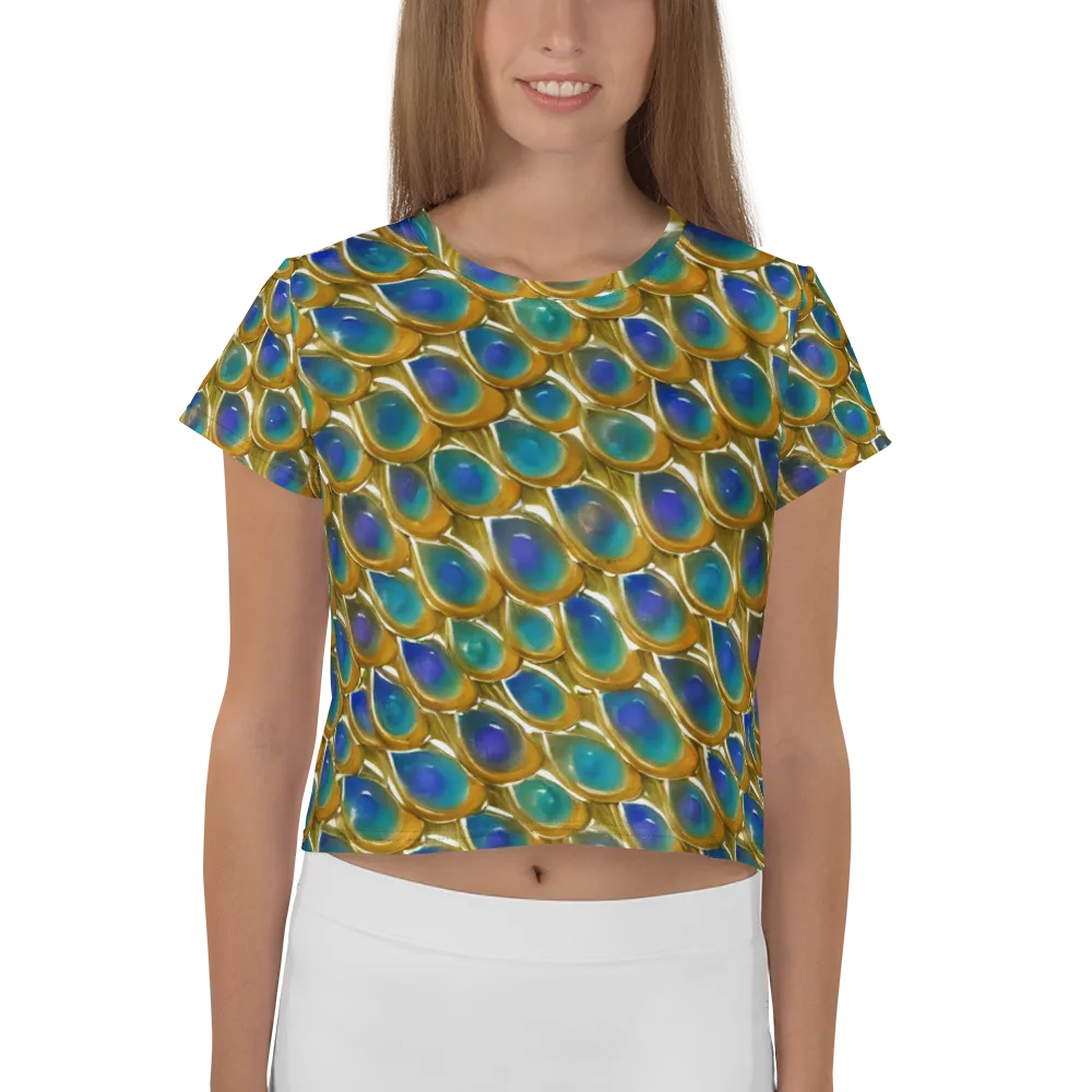 Peacock Voltage on Crop Tee — Front