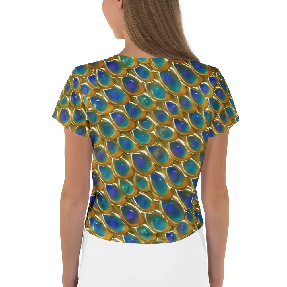 Peacock Voltage on Crop Tee — Back