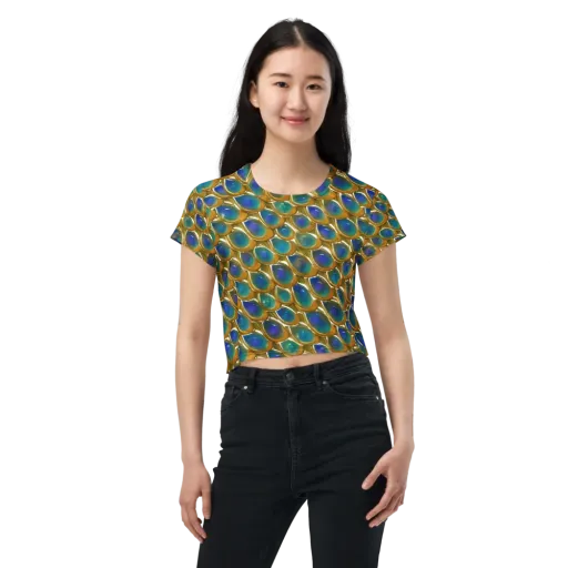 Peacock Voltage on a Crop Tee