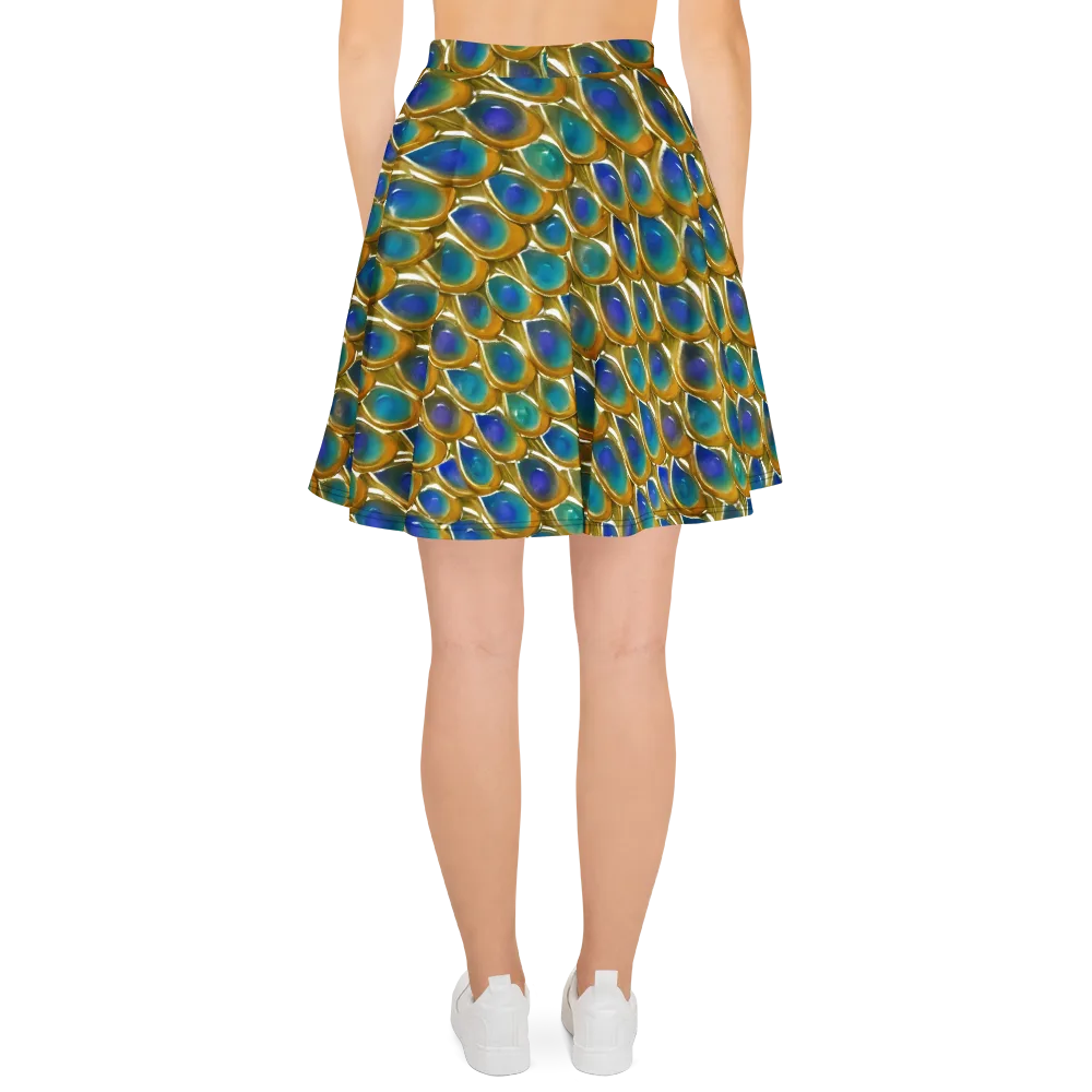 Peacock Voltage on Skater Skirt — Back