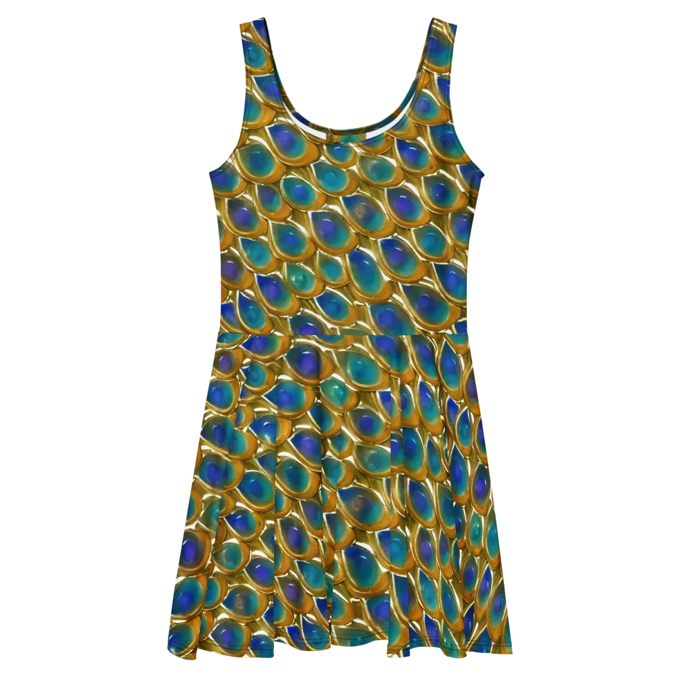 Peacock Voltage on Skater Dress — Front