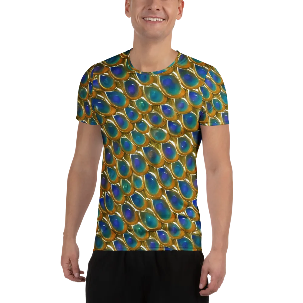 Peacock Voltage on Men's Athletic T-Shirt — Front