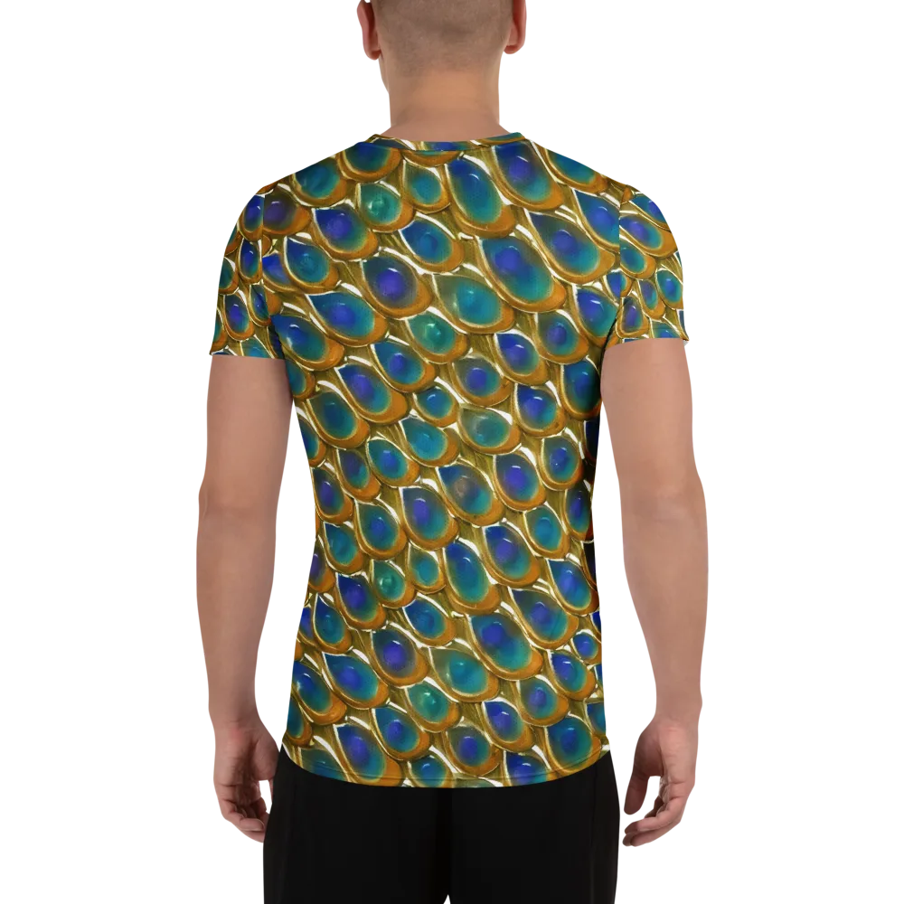Peacock Voltage on Men's Athletic T-Shirt — Back