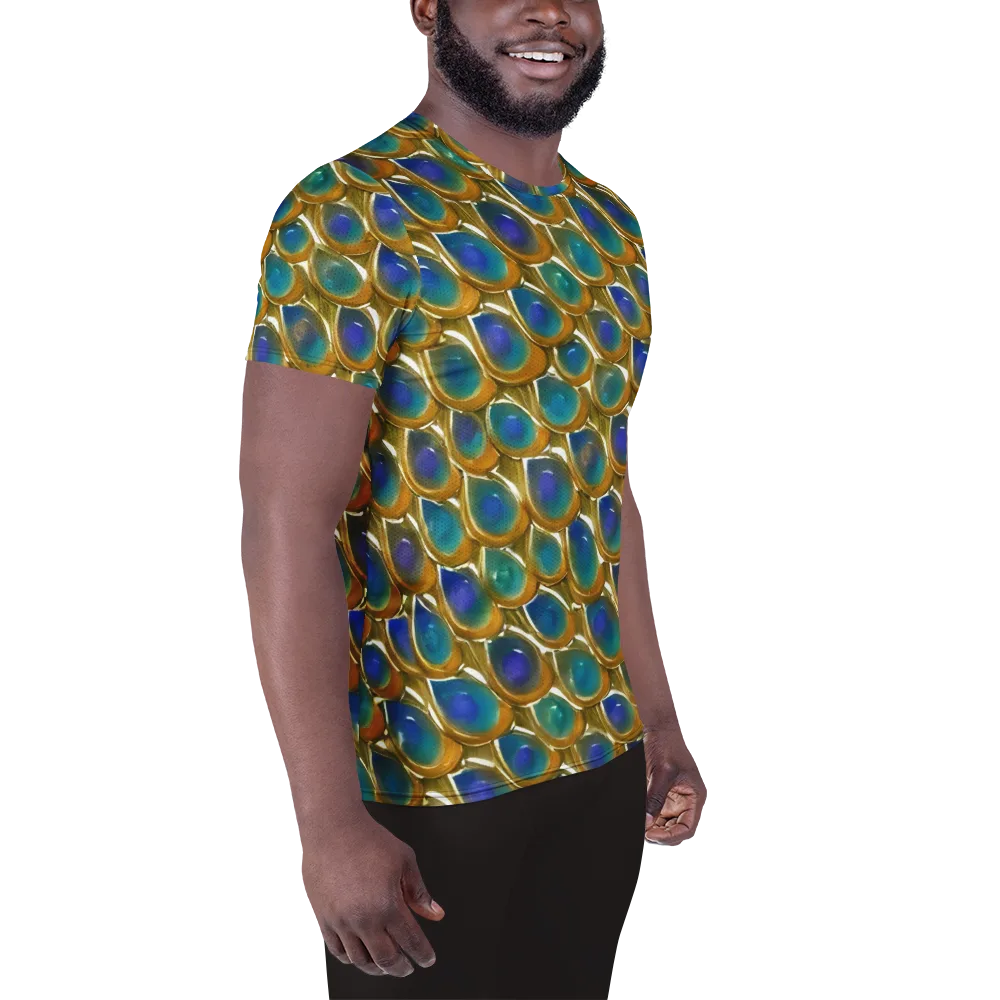 Peacock Voltage on Men's Athletic T-Shirt — Right