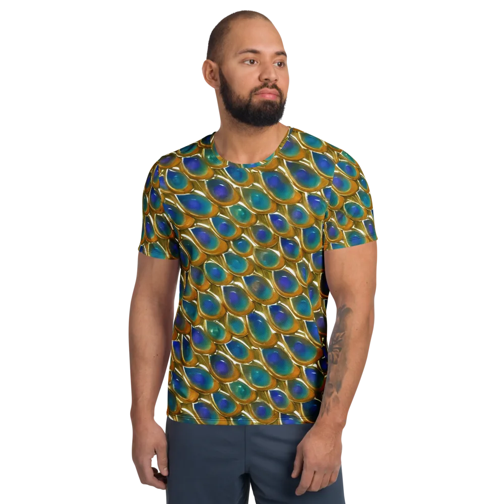 Peacock Voltage on Men's Athletic T-Shirt — Front