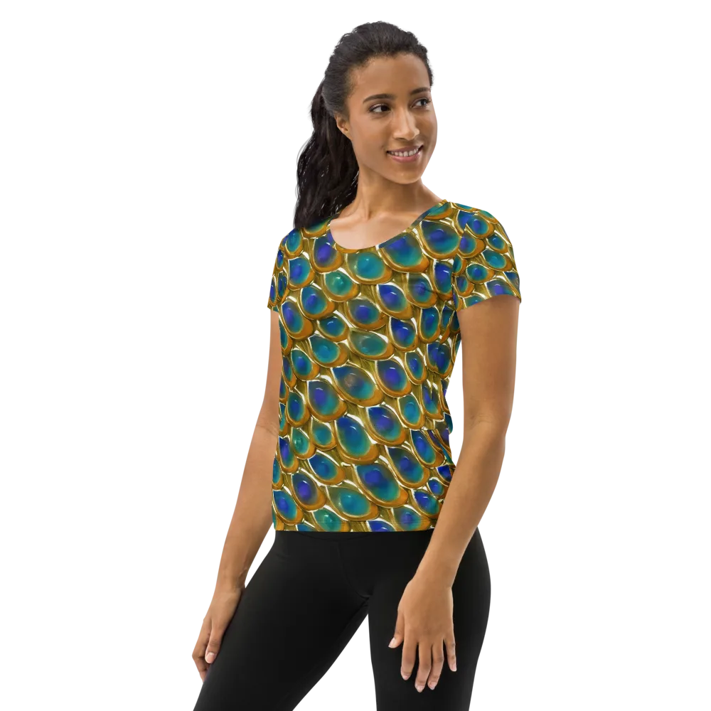 Peacock Voltage on Women's Athletic T-Shirt — Left