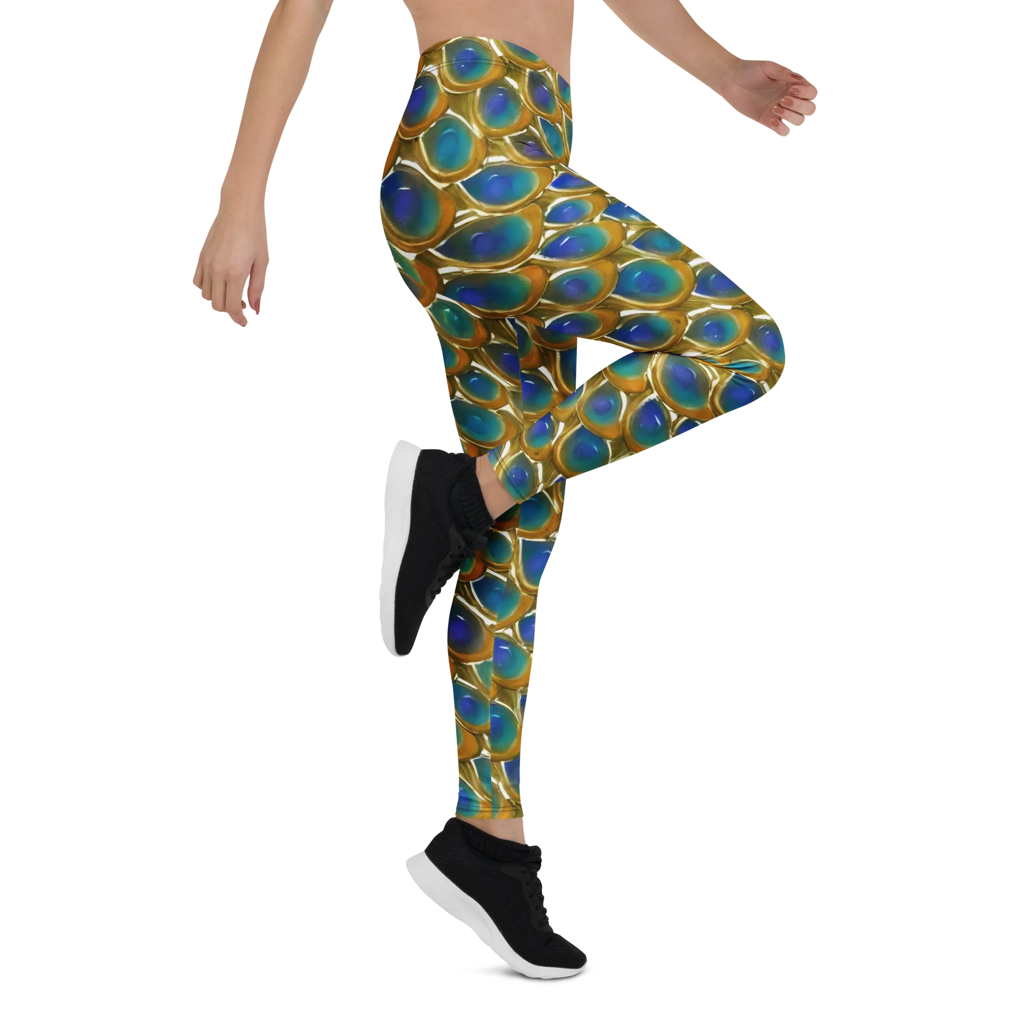 Peacock Voltage on Leggings — Right