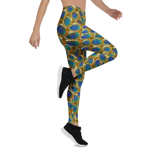 Peacock Voltage on a Leggings