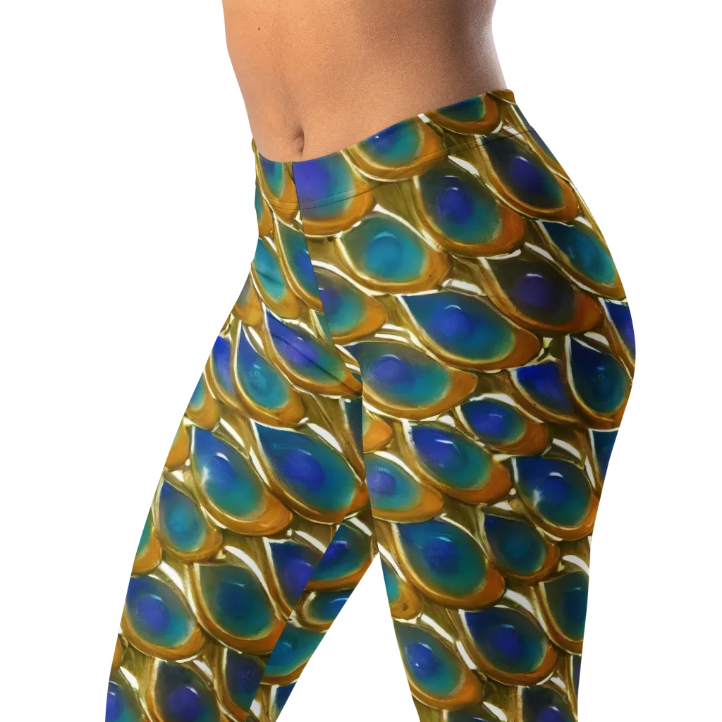 Peacock Voltage on Leggings — Left Front