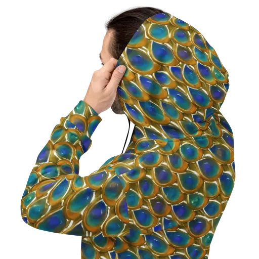 Peacock Voltage on a Hoodie